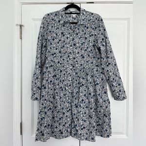 JCrew Navy and White Shirt Dress